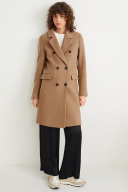 Manteau avec épaulettes - laine mélangée