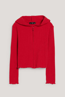 Strickjacke mit Kapuze