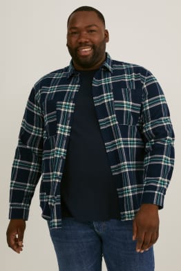 Chemise en flanelle - regular fit - col kent - à carreaux