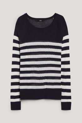 Basic-Pullover - gestreift