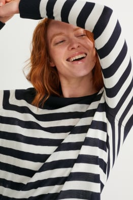 Basic-Pullover - gestreift