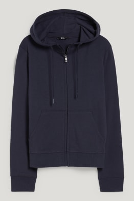 Basic zip-through sweatshirt with hood - organic cotton