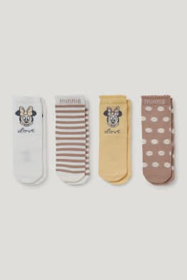 Lot de 4 paires - Minnie Mouse - chaussettes pour bébé à motif