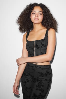 CLOCKHOUSE - crop top - gebloemd