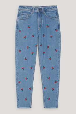 CLOCKHOUSE - Slim Jeans - High Waist - gemustert