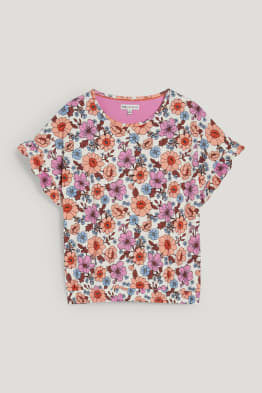Tričko s krátkým rukávem - s květinovým vzorem