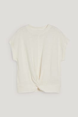 Short sleeve T-shirt with knot detail
