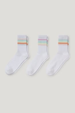 Confezione da 3 - calze da tennis - a righe