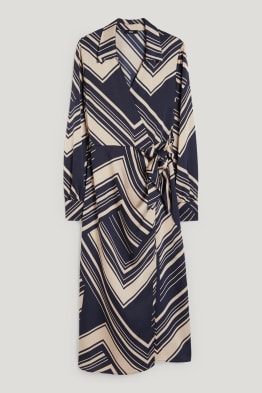 Vestido cruzado - con poliéster reciclado - estampado