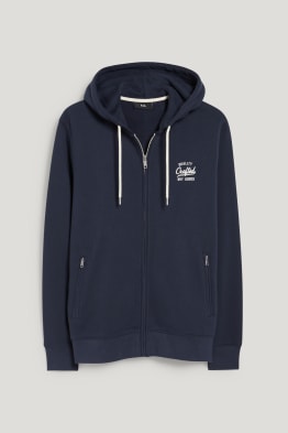 Zip-through sweatshirt with hood - with recycled polyester