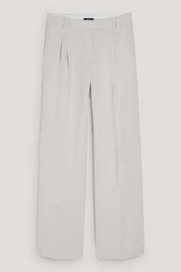 Business trousers - high waist - wide leg