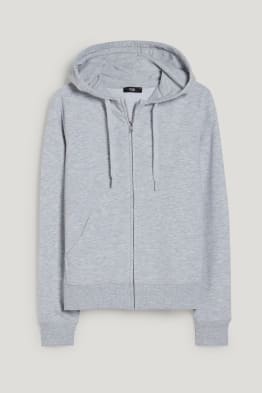 Basic zip-through sweatshirt with hood - with organic cotton