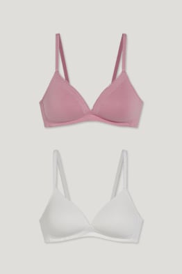 Multipack of 2 - non-wired bra - padded - with organic cotton