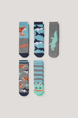 Confezione da 5 - animali - calze con motivo