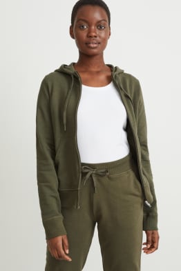 Sudadera básica con cremallera y capucha