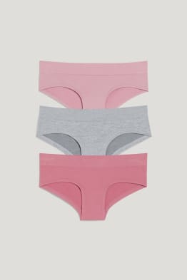 Wielopak, 3 szt. - majtki biodrówki - bez szwów - LYCRA®