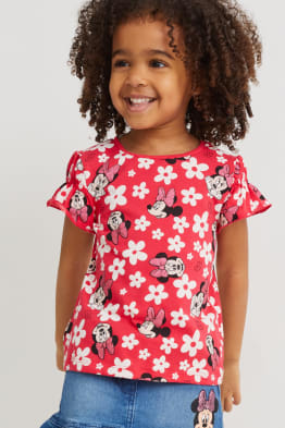 Minnie Mouse - camiseta de manga corta - de flores