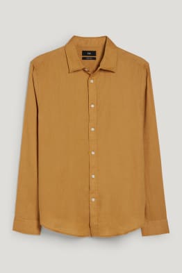 Chemise - regular fit - col Kent - lin mélangé