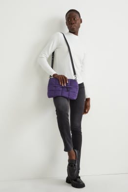 Petit sac à bandoulière surpiqué avec sangle amovible