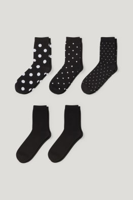 Lot de 5 - chaussettes - avec du coton bio - à pois