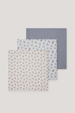 Multipack of 3 - baby muslin square - organic cotton