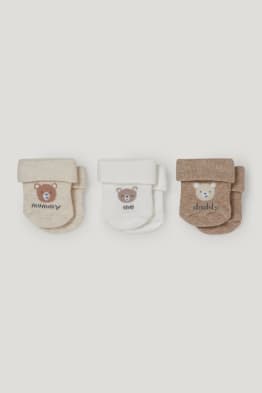 Confezione da 3 - orsetti - calze neonati con motivi