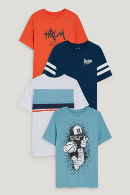 Pack de 4 - camisetas de manga corta - con algodón en conversión