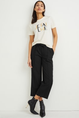 Pantalons de tela - mid waist - wide leg