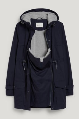 Parka premaman con cappuccio e inserto porta-bebè