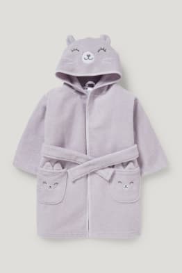 Baby bathrobe with hood
