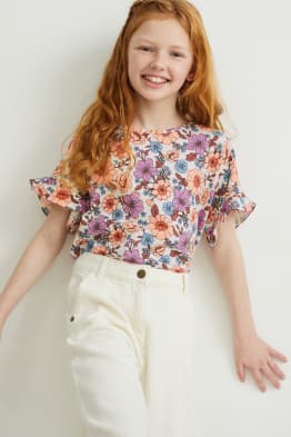 Camiseta de manga corta - de flores