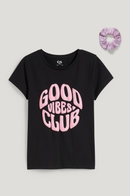 Set - Kurzarmshirt und Scrunchie