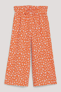 Pantalon en toile - à fleurs