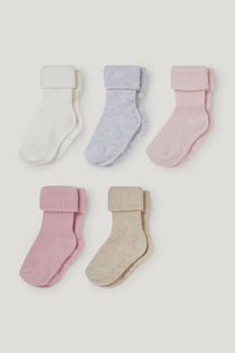 Multipack of 5 - baby non-slip socks