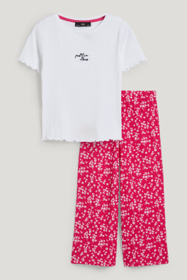 Ensemble - T-shirt et pantalon de toile - 2 pièces