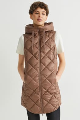 Gewatteerde bodywarmer met capuchon