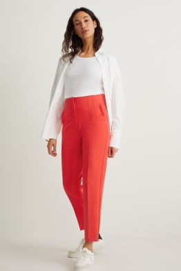 Pantalon de toile - high waist - cigarette fit