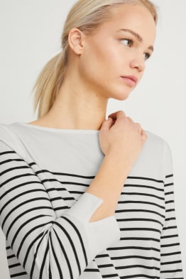 Langarmshirt - gestreift