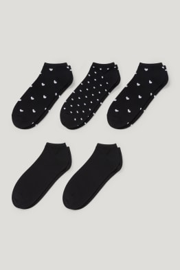 Multipack 5er - Sneakersocken mit Motiv - Herz