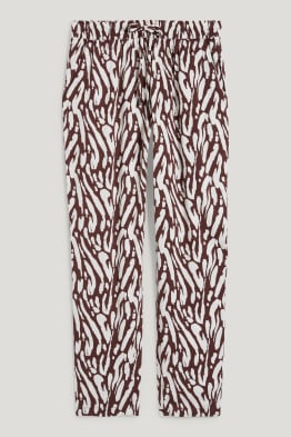 Pantalon de toile - high waist - regular fit - avec LENZING™ ECOVERO™