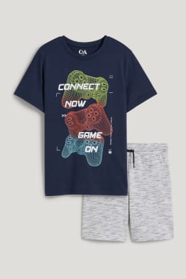Extended Sizes - ensemble - T-shirt et short en molleton