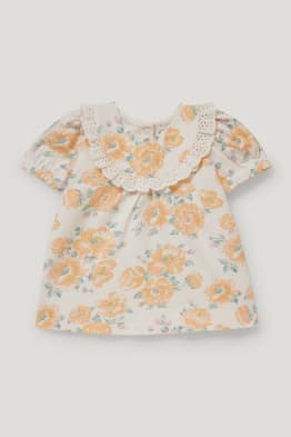 Baby-Kurzarmshirt - geblümt