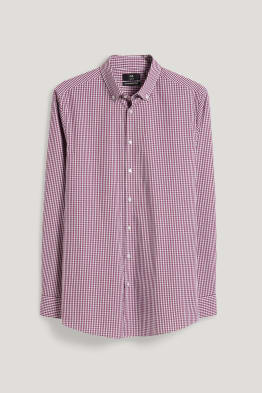 Koszula biznesowa - slim fit - przypinany kołnierzyk - dobrze się prasuje