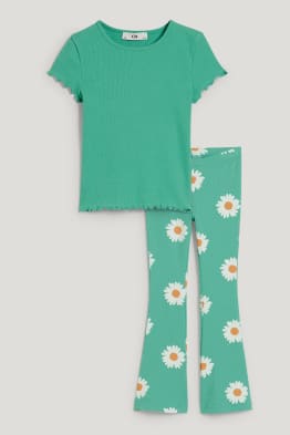 Set - camiseta de manga corta y flared leggings - 2 piezas