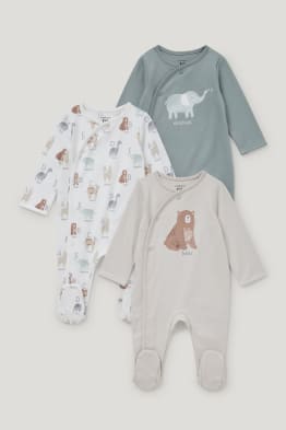 Lot de 3 - pyjamas bébé - coton bio