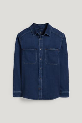 Camicia di jeans - regular fit - collo all'italiana