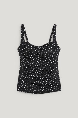Góra od tankini - wyściełana - LYCRA® XTRA LIFE™ - w kropki