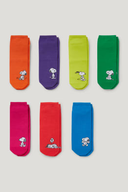 Set van 7 paar - sneakersokken met motief - Snoopy