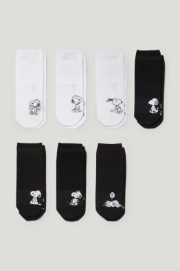 Multipack 7 ks - ponožky do tenisek s motivem - Snoopy