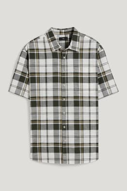 Camicia - regular fit - collo all'italiana - a quadretti